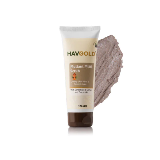 HAVGOLD Deep Pore Cleansing Scrub with Sandalwood, Saffron & Turmeric, 100 gm, Natural Skin Care Formula, Acne Prevention HAVGOLD Deep Pore Cleansing Scrub with Sandalwood, Saffron & Turmeric, 100 gm, Natural Skin Care Formula, Acne Prevention
