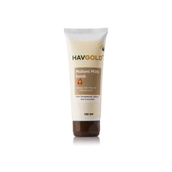 HAVGOLD Deep Pore Cleansing Scrub with Sandalwood, Saffron & Turmeric, 100 gm, Natural Skin Care Formula, Acne Prevention HAVGOLD Deep Pore Cleansing Scrub with Sandalwood, Saffron & Turmeric, 100 gm, Natural Skin Care Formula, Acne Prevention